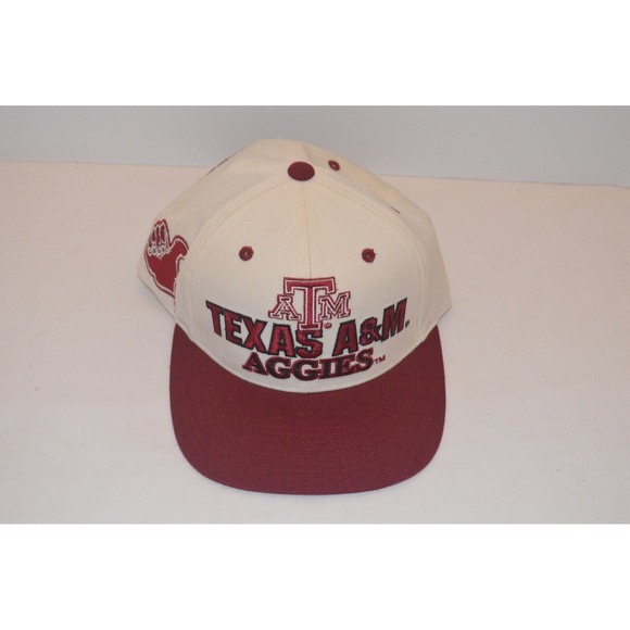 New Texas A & M Gig' Em Aggies! Hat Cap Vintage Headmaster Acrylic Wool Snapback